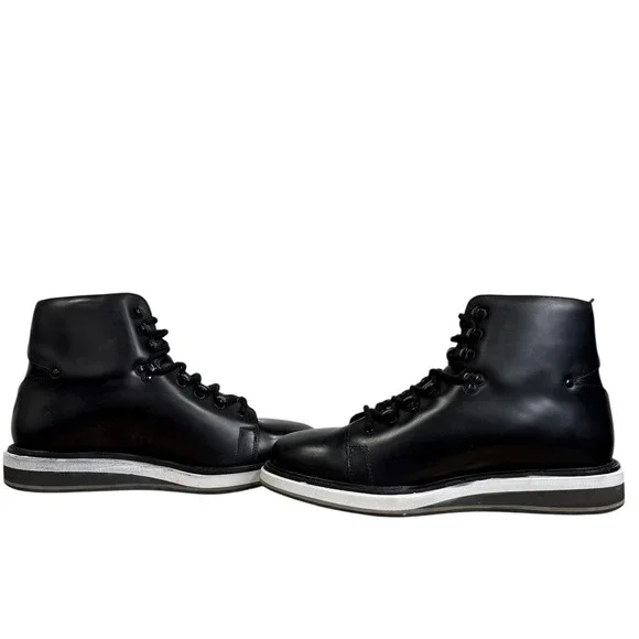 Vintage Foundry Co. Talon Black Leather Lace Up Moto Boots Mens US 9.5 VF1395 - Picture 3 of 7